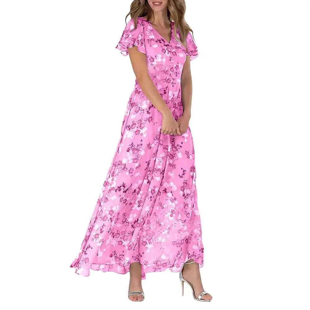 Vestido Feminino Longo Floral Elisabete - Loja Luniva