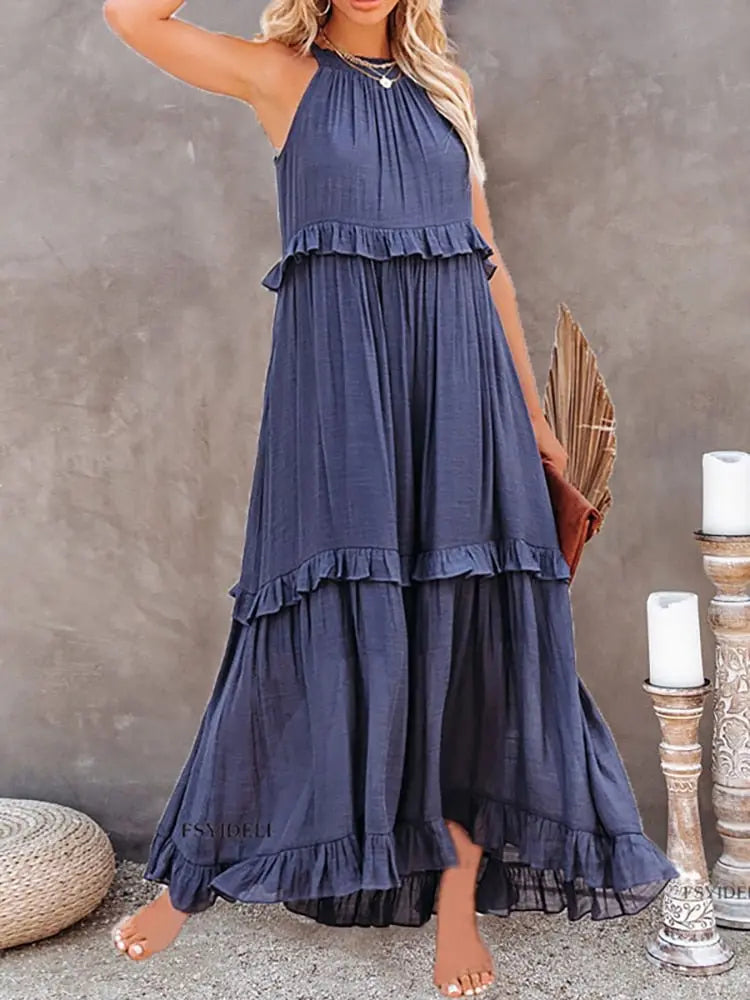 Vestido Longo Babado - Loja Luniva