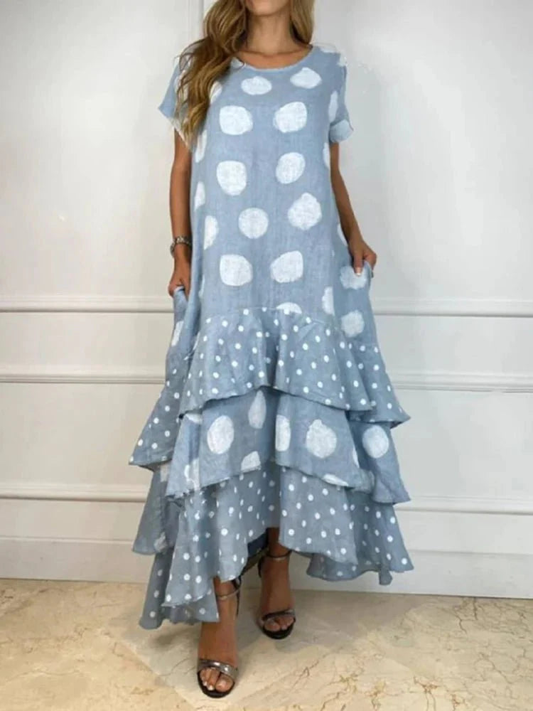 Vestido Longo com Babado em Cascata Nícia - Loja Luniva
